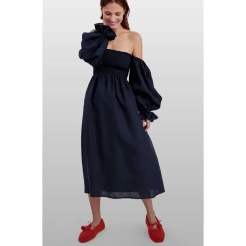 Sleeper Atlanta Linen Midi Length Dress Sz. XS